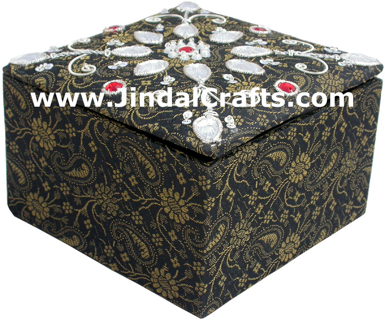 Wedding Invitation Box Jari Hand Embroidered Handicraft