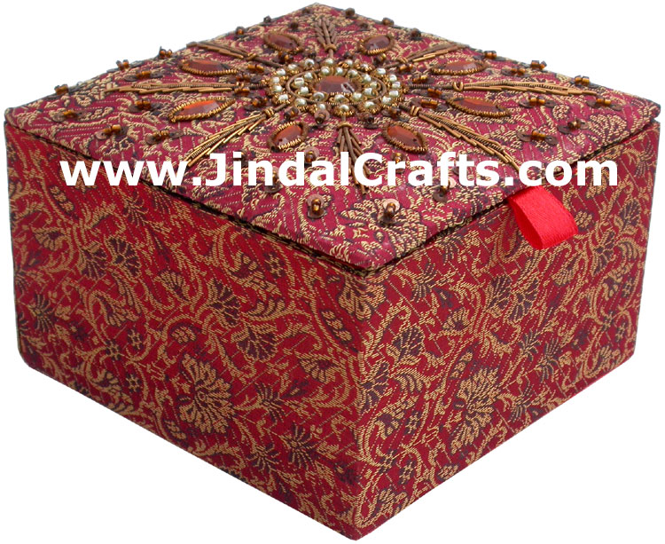 Beaded Jewellary Box Wedding Gift Hand Embroidered Arts