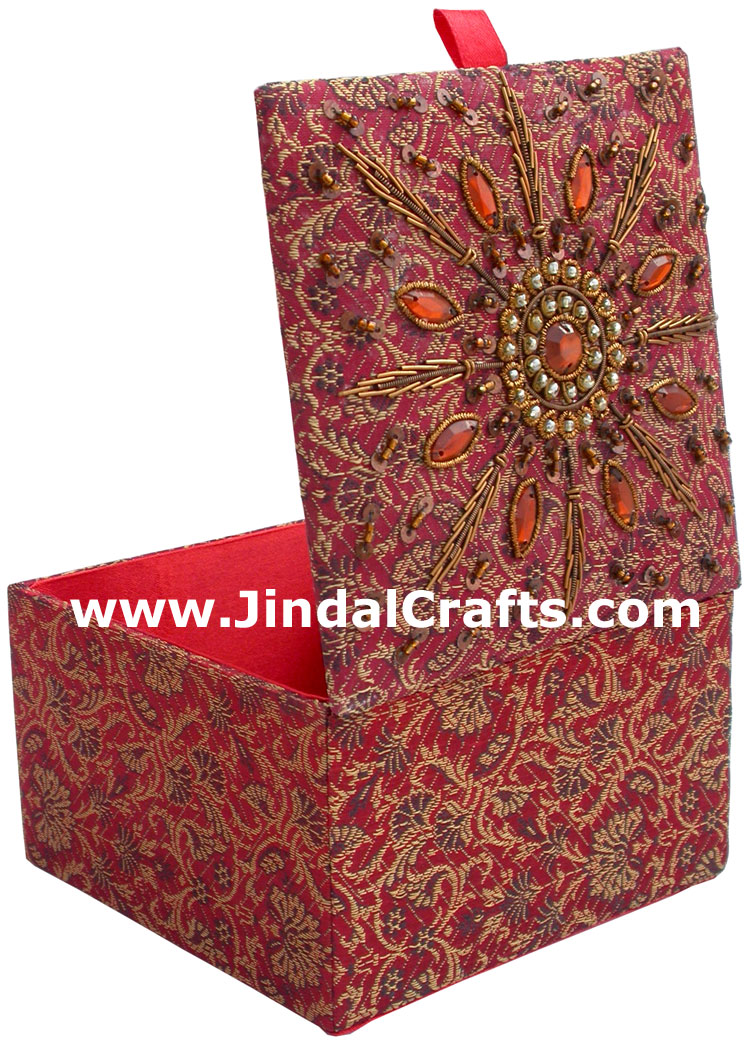 Beaded Jewellary Box Wedding Gift Hand Embroidered Arts