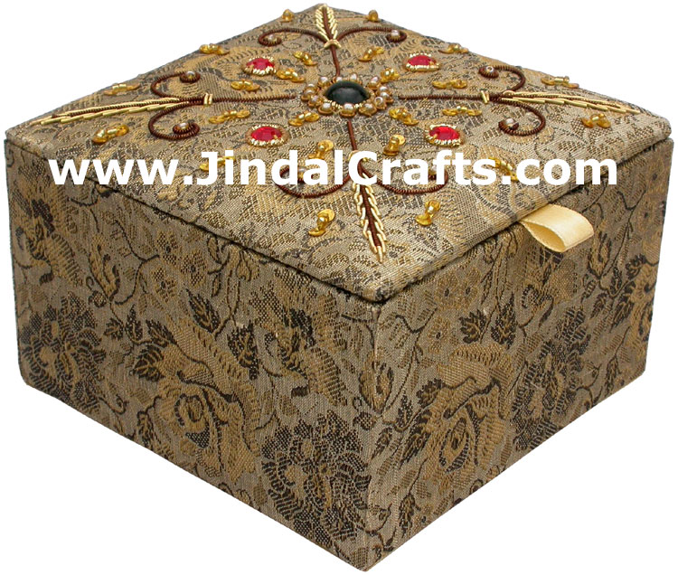 Beaded Jewellary Box Wedding Gift Hand Embroidered Arts