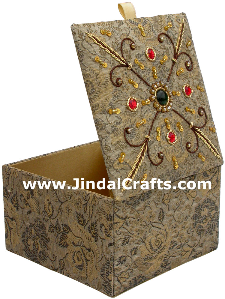 Beaded Jewellary Box Wedding Gift Hand Embroidered Arts
