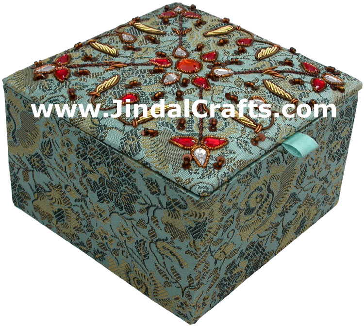 Beaded Jewellary Box Wedding Gift Hand Embroidered Arts