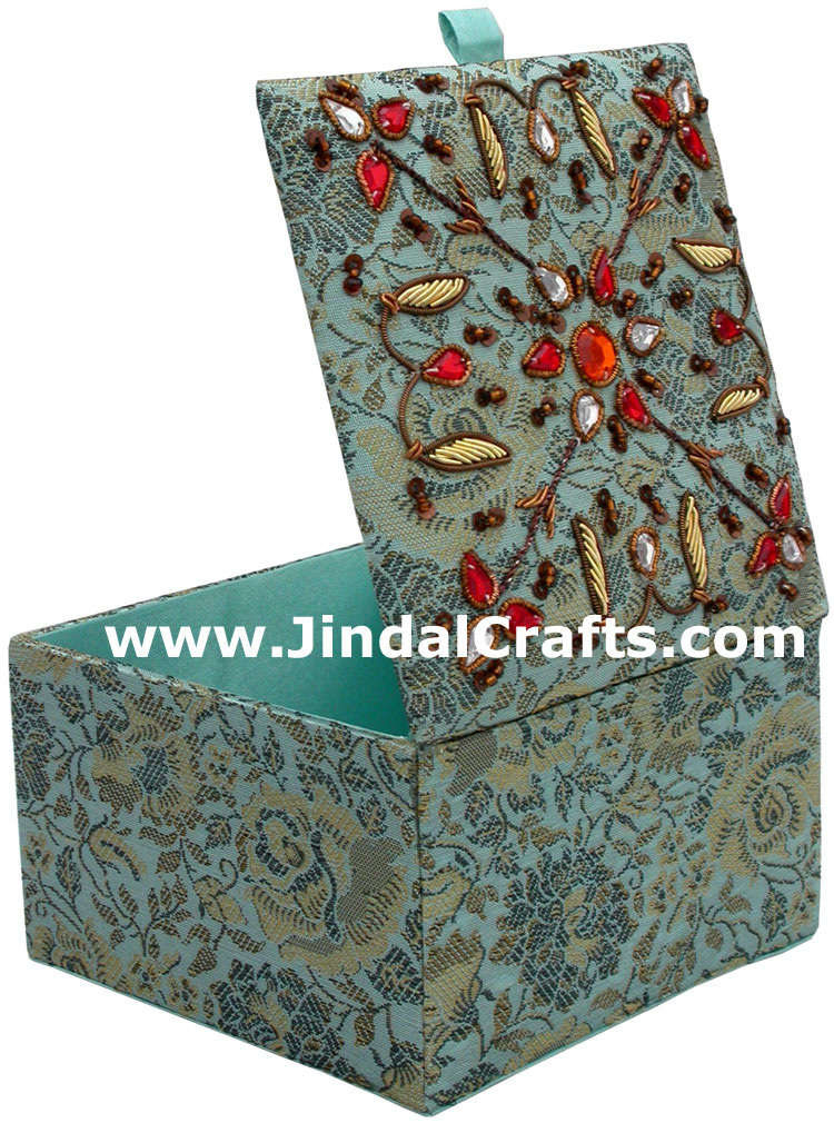 Beaded Jewellary Box Wedding Gift Hand Embroidered Arts