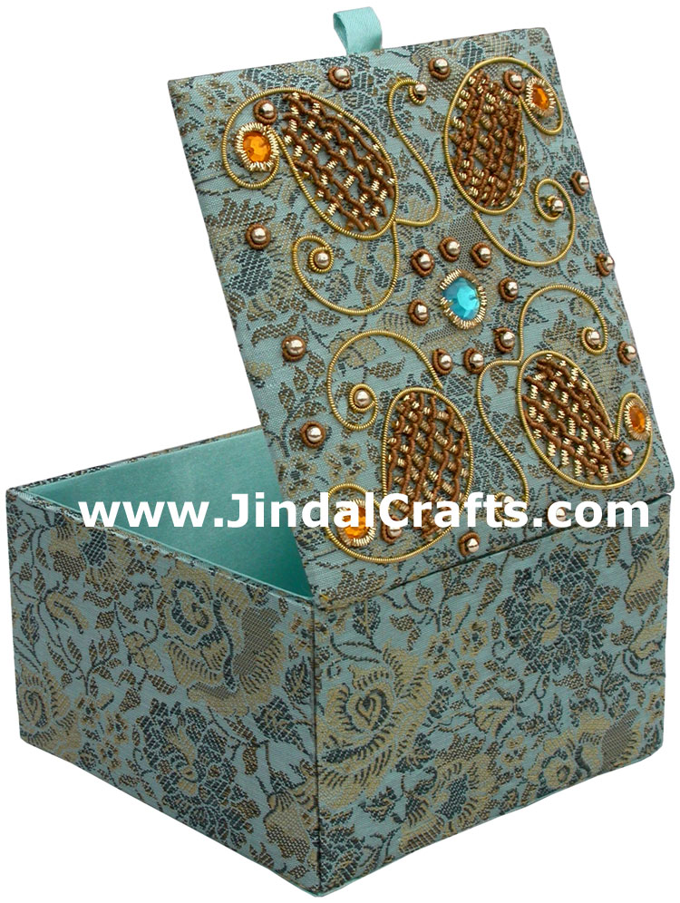 Beaded Jewellary Box Wedding Gift Hand Embroidered Arts