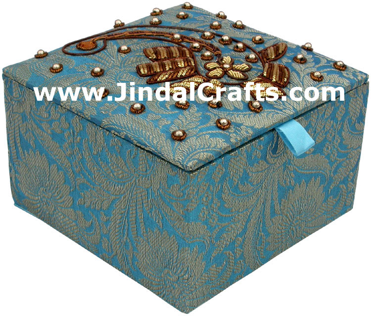 Wedding Invitation Box Jari Hand Embroidered Handicraft