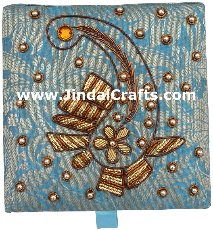 Wedding Invitation Box Jari Hand Embroidered Handicraft