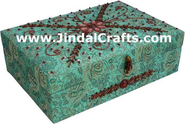 Beaded Jewellary Box Wedding Gift Hand Embroidered Arts