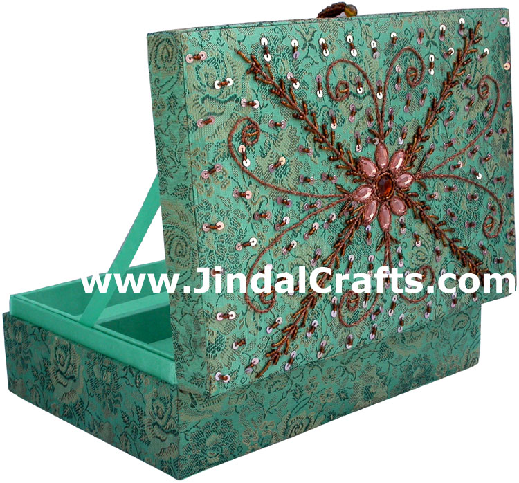 Beaded Jewellary Box Wedding Gift Hand Embroidered Arts