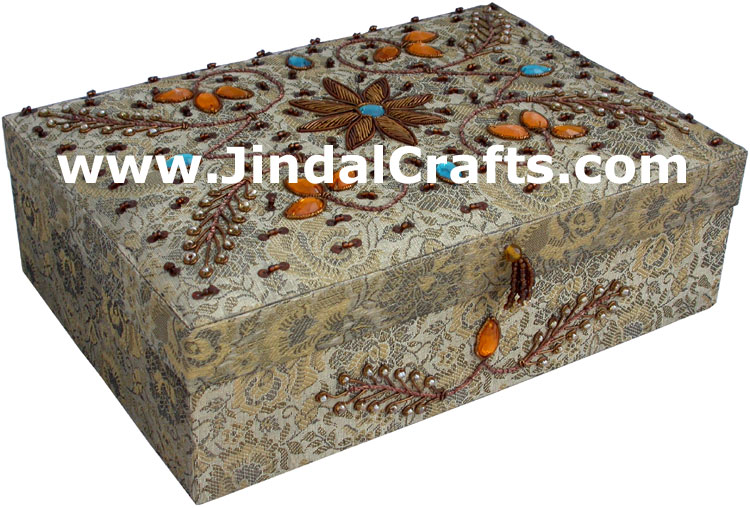 Beaded Jewellary Box Wedding Gift Hand Embroidered Arts