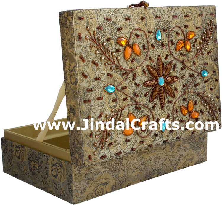 Beaded Jewellary Box Wedding Gift Hand Embroidered Arts