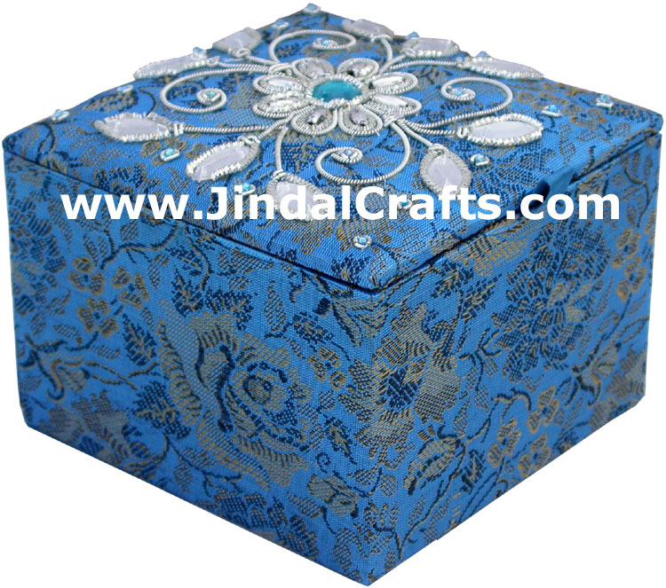 Wedding Invitation Box Jari Hand Embroidered Handicraft