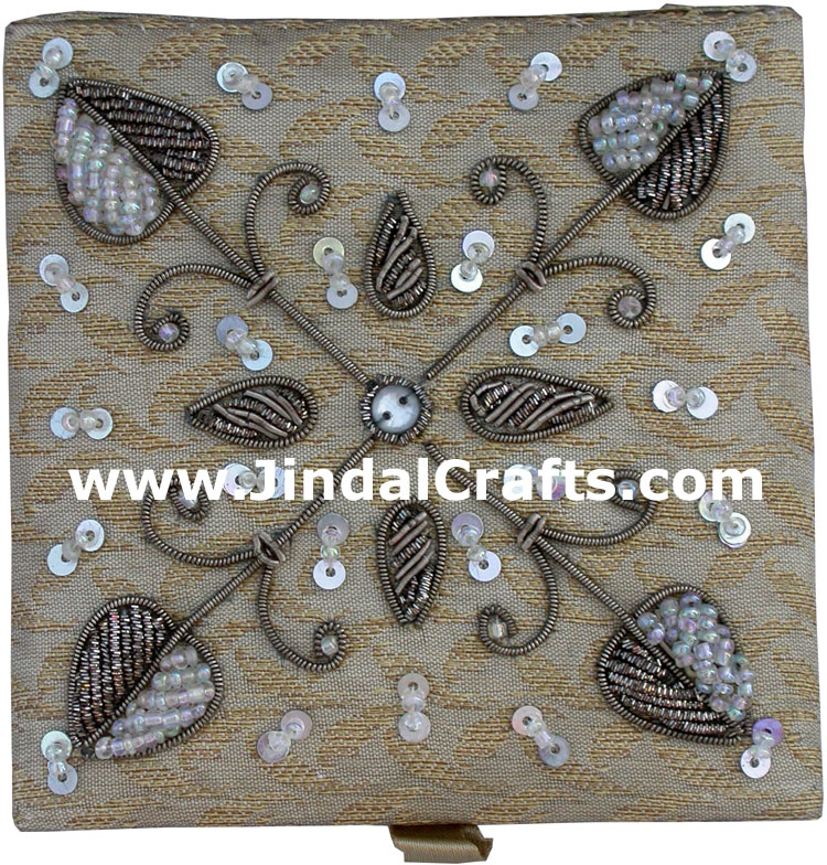Wedding Invitation Box Jari Hand Embroidered Handicraft