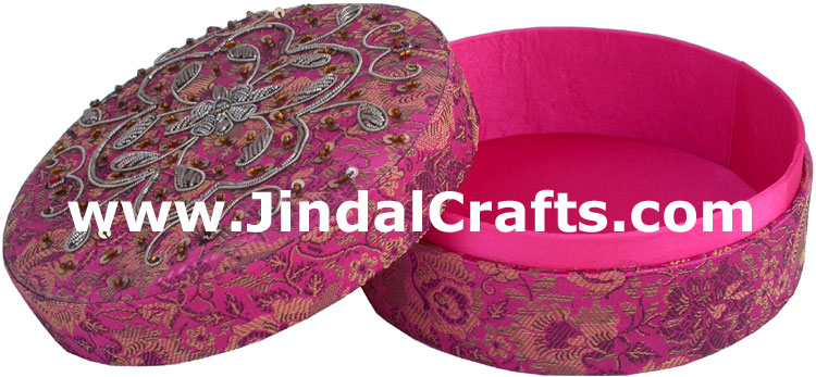 Wedding Invitation Box Jari Hand Embroidered Handicraft