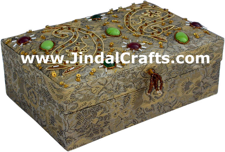Wedding Invitation Box Jari Hand Embroidered Handicraft