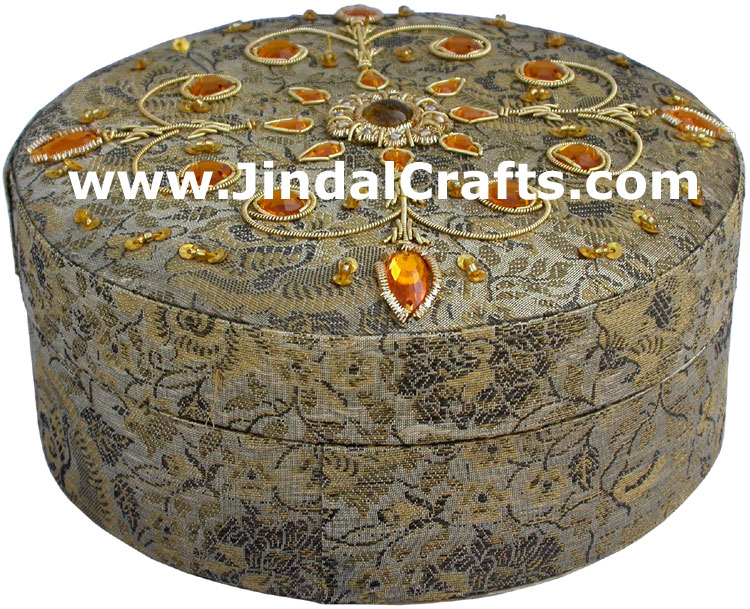 Wedding Invitation Box Jari Hand Embroidered Handicraft