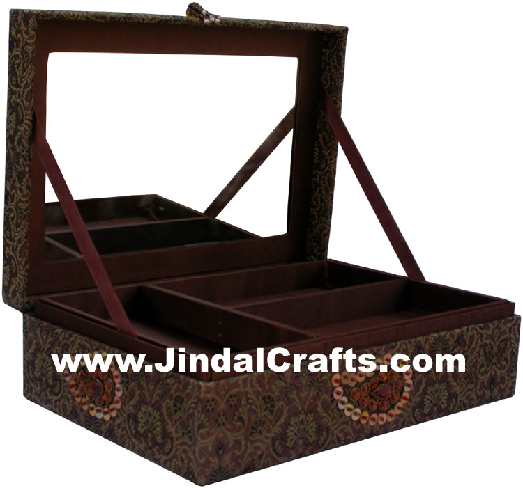 Colourful Hand Embroidered Designer Jewellery Box Indian Handicrafts Gifts Craft