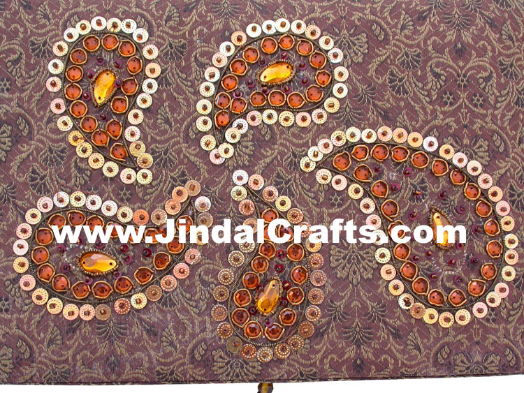 Colourful Hand Embroidered Designer Jewellery Box Indian Handicrafts Gifts Craft