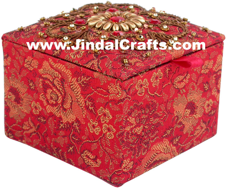 Colourful Hand Embroidered Designer Gift Box Indian Handicrafts Gift Souvenirs