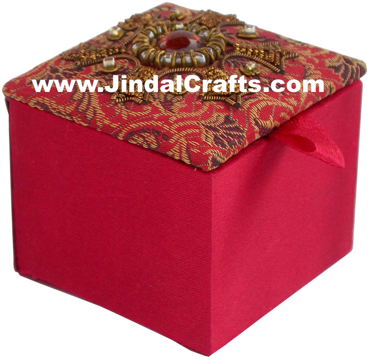 Colourful Hand Embroidered Designer Gift Box Indian Handicrafts Gifts Crafts