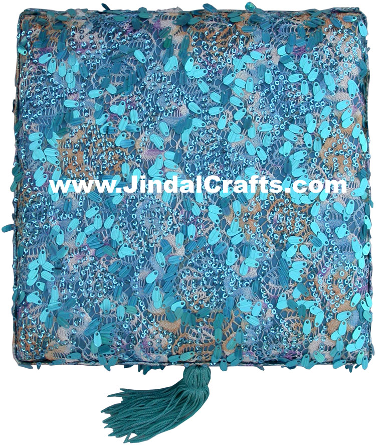 Colourful Hand Embroidered Designer Jewelry Box Indian Handicrafts Gift Souvenir