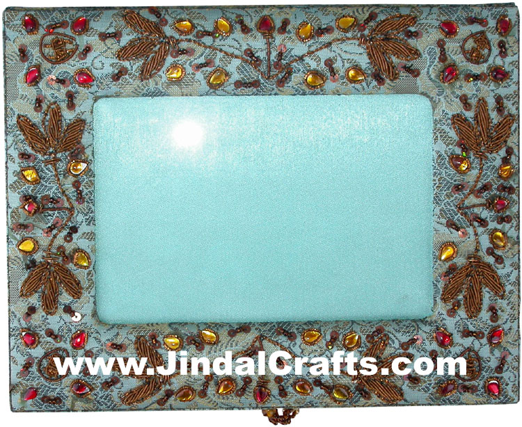 Colourful Hand Embroidered Designer Jewellery Box Photo Frame Indian Handicrafts