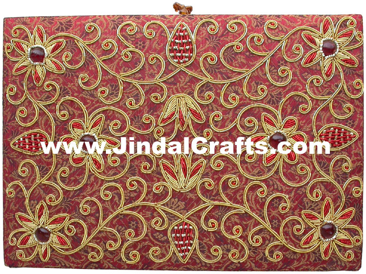 Colourful Hand Embroidered Designer Premium Jewellery Box Indian Handicrafts Art