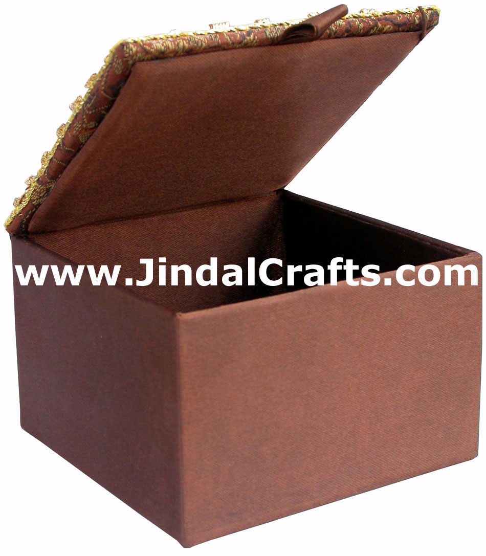 Hand Embroidered Zari Beaded Multi Purpose Gift Box Indian Rich Handicraft Craft