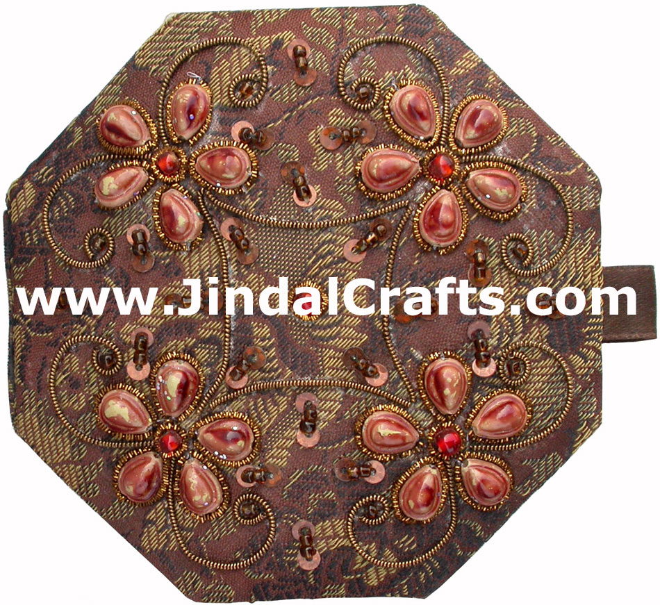 Hand Embroidered Zari Beaded Multi Purpose Gift Box Indian Rich Handicraft Craft