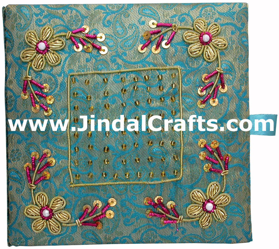 Hand Embroidered Zari Beaded Multi Purpose Gift Box Indian Rich Handicraft Craft