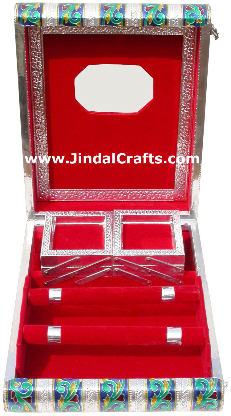 Jewelry Box - Handmade Wood Aluminium Encarved Decor