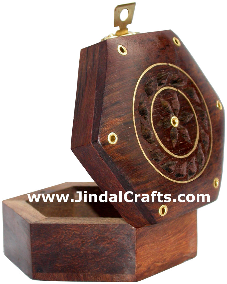 Brass Inlay Wooden Multipurpose Box Hand Crafts India