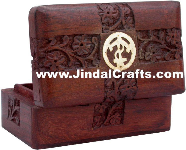 Handmade Wooden Brass Inlay Box Indian Handicrafts Arts Crafts Gift Souvenirs