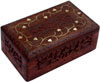 Handmade Wooden Carving Brass Inlay Box Indian Handicrafts Arts Crafts Gifts