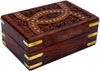 Handmade Wood Carved Brass Inlay Box Indian Handicrafts Arts Crafts Gifts Jindal