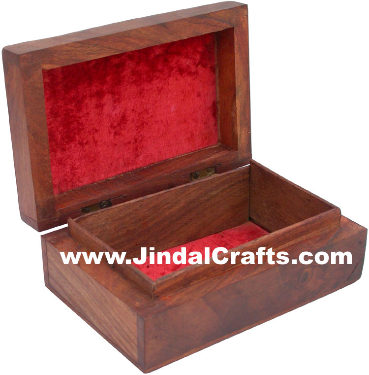 Handmade Wooden Carved Brass Inlay Box Indian Handicrafts Arts Crafts Souvenirs