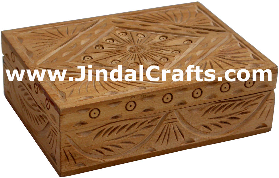 Hand Carved Wooden Multi Purpose Box Rich Indian Handicraft Art Craft