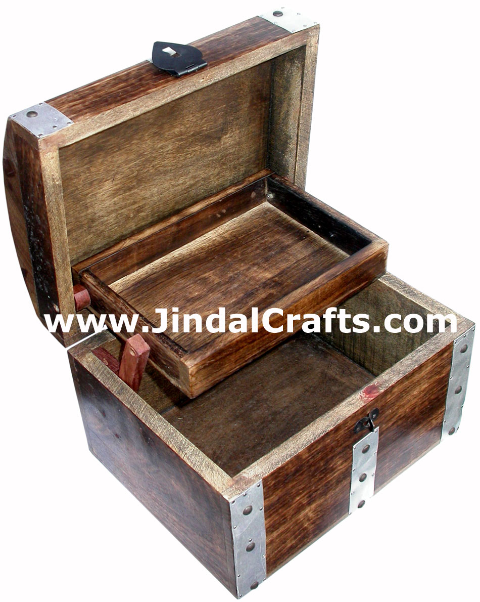 Hand Carved Wooden Multi Purpose Chest Box Rich Indian Handicraft Art Craft
