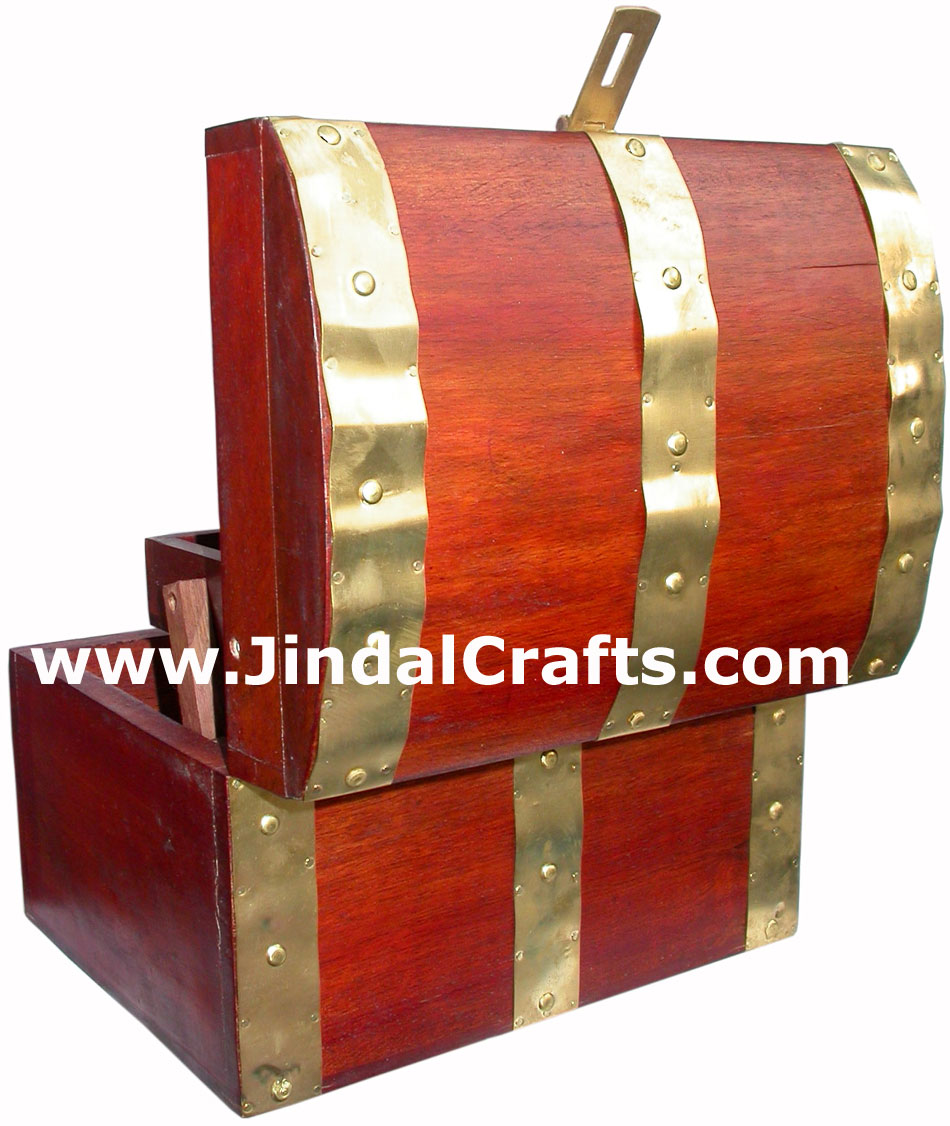 Hand Carved Wooden Multi Purpose Chest Box Rich Indian Handicraft Art Craft