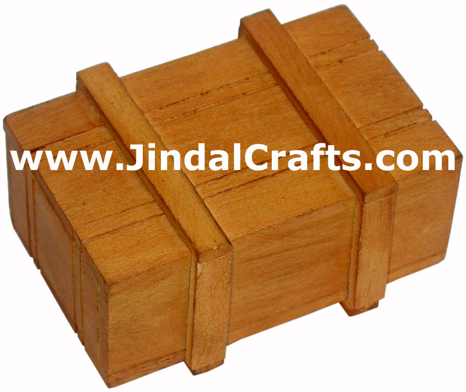 Hand Carved Wooden Multi Purpose Puzzle Box Trick to Open Indian Rich Handicraft