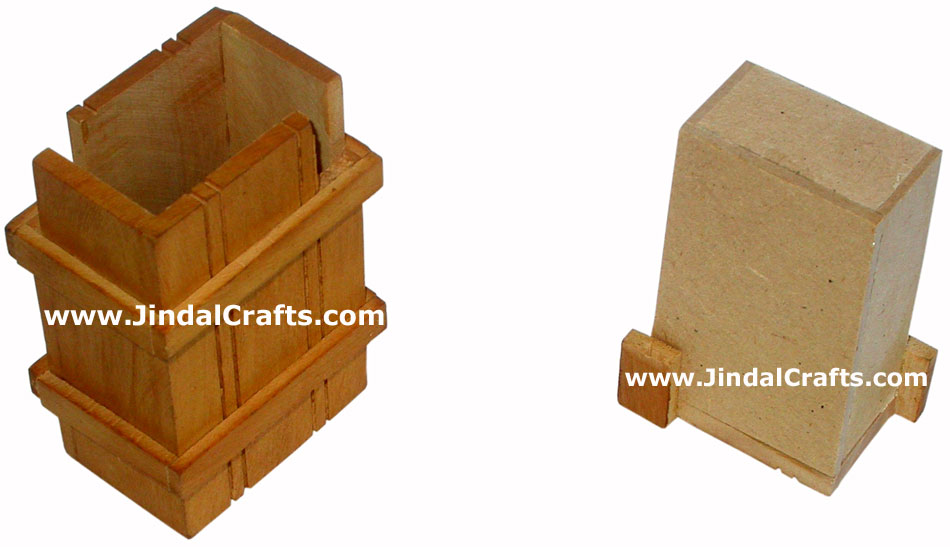 Hand Carved Wooden Multi Purpose Puzzle Box Trick to Open Indian Rich Handicraft