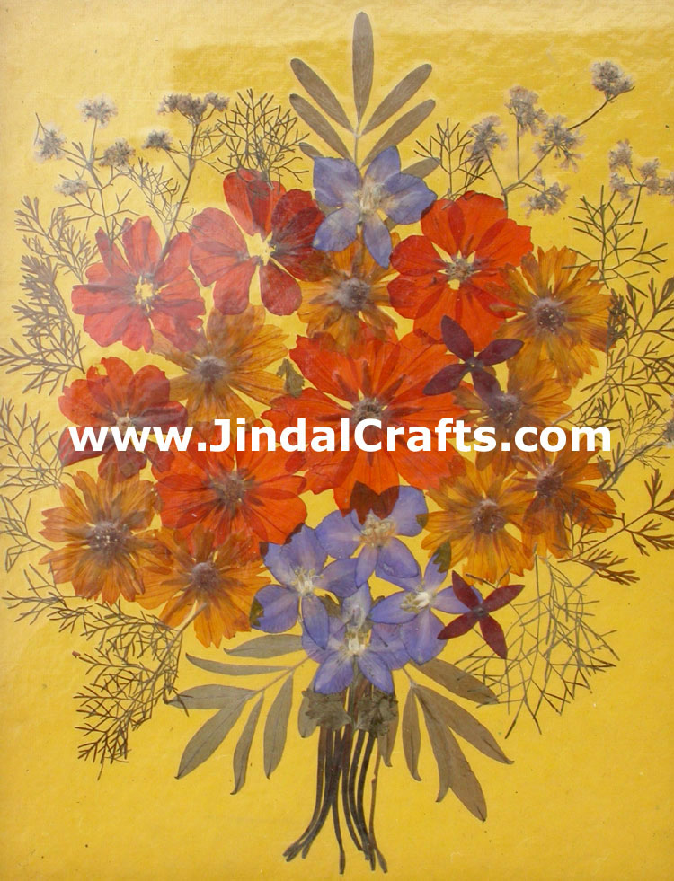 Hand Made Dried Flowers Decorative Frame India Art