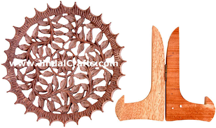 Hand Carved Soft Stone Decorative Plate Indian Art
