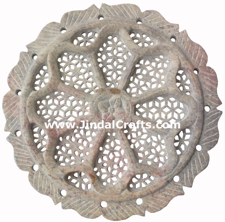 Hand Carved Jaali Designer Decorative Plate Home Decor Rich Indian Handicrafts
