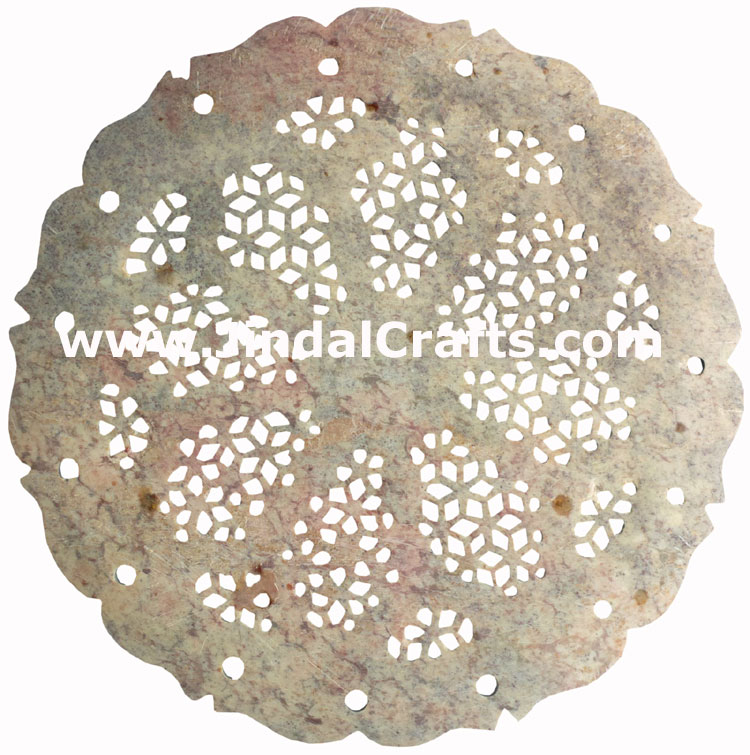 Hand Carved Jaali Designer Decorative Plate Home Decor Rich Indian Handicrafts