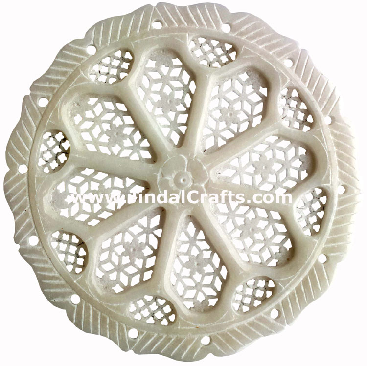 Hand Carved Jaali Designer Decorative Plate Home Decor Rich Indian Handicrafts