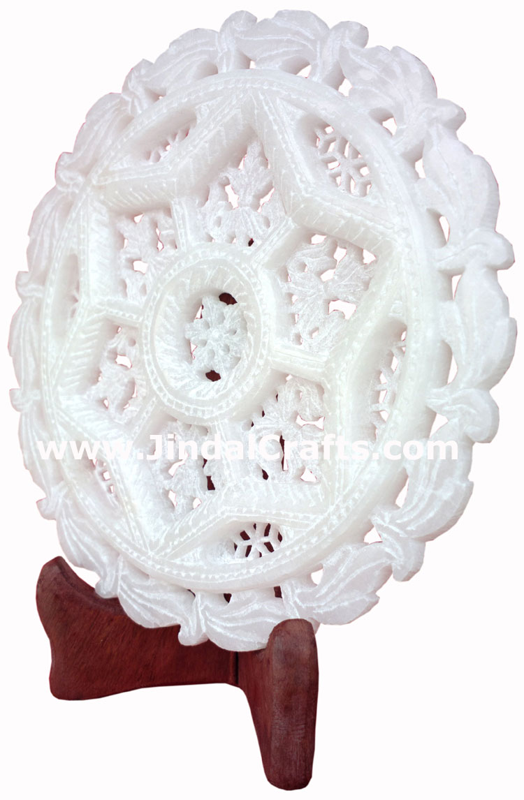 Hand Carved Jaali Designer Decorative Plate Home Decor Rich Indian Handicrafts