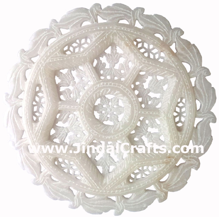 Hand Carved Jaali Designer Decorative Plate Home Decor Rich Indian Handicrafts