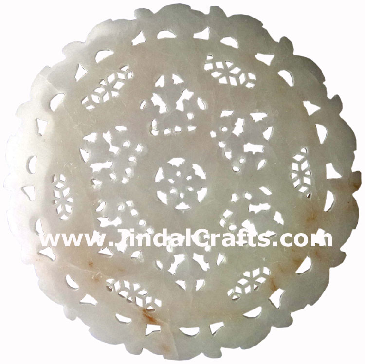 Hand Carved Jaali Designer Decorative Plate Home Decor Rich Indian Handicrafts