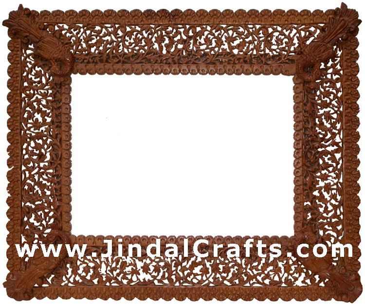 Hand Carved Masterpiece Photo Mirror Frame Rare India