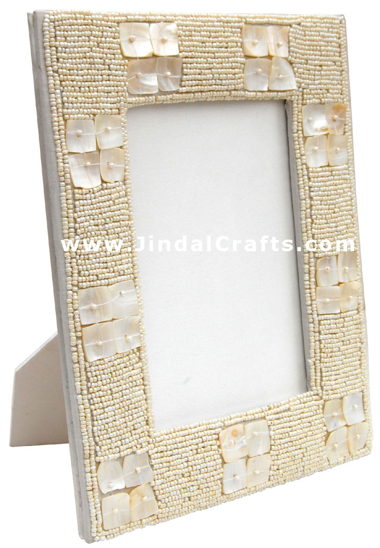 Hand Made Beaded and Embroidered Photo Frame India Art